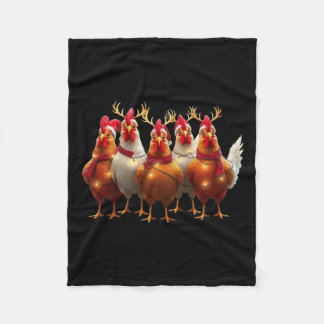 Manta Polar Funny Chicken Navidades Encender Granja Cute Anima