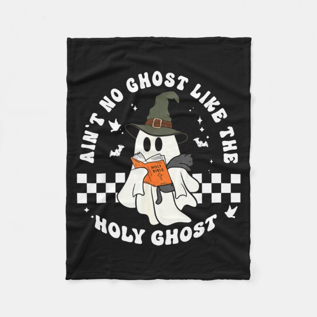 Manta Polar Funny Christian Ghost With Bible Retro Catholic Cu (Anverso)