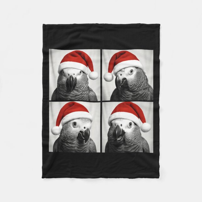 Manta Polar Funny Christmas African G Parrot Santa Photo Booth (Anverso)
