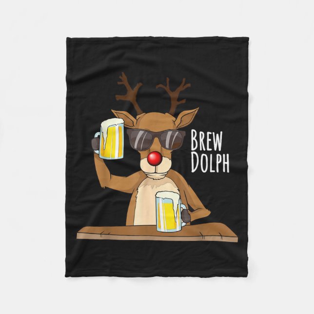 Manta Polar Funny Christmas Alcohol Shirt. Brew Dolph Beer Dri (Anverso)
