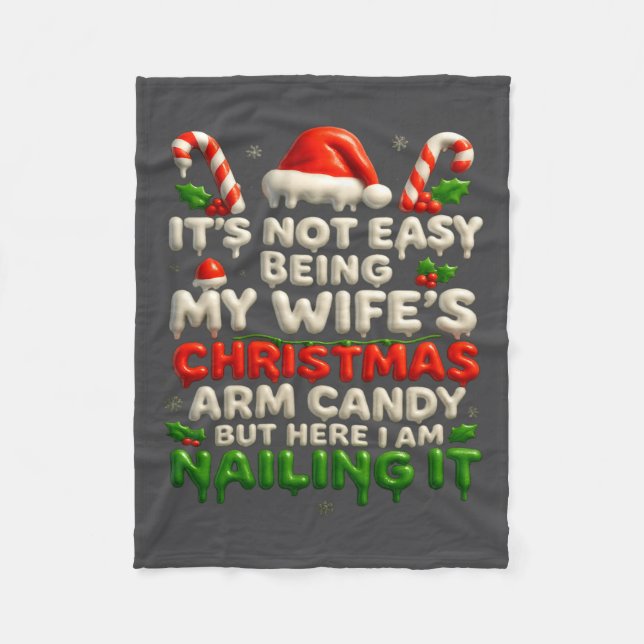 Manta Polar Funny Christmas Arm Candy Husband Holiday Couple H (Anverso)