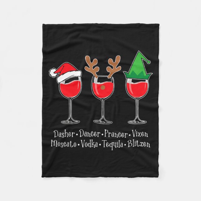 Manta Polar Funny Christmas Dasher Dancer Prancer Vixen Whiske (Anverso)