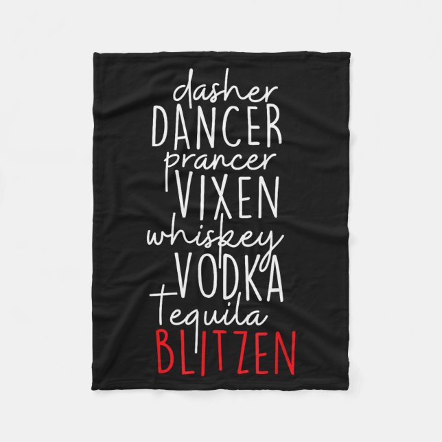 Manta Polar Funny Christmas Dasher Dancer Prancer Vixen Whiske (Anverso)