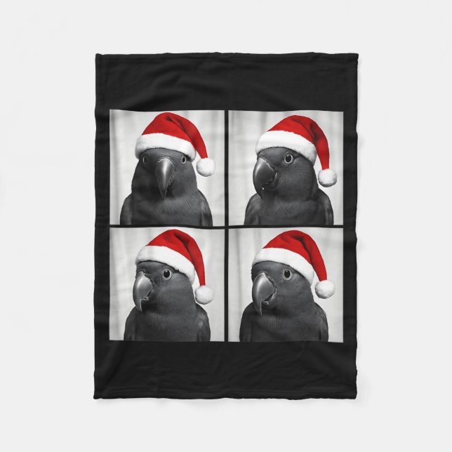 Manta Polar Funny Christmas Eclectus Parrot Santa Photo Booth  (Anverso)