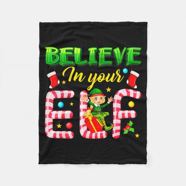 Manta Polar Funny Christmas Elf Design Believe In Your Elf Men (Anverso)