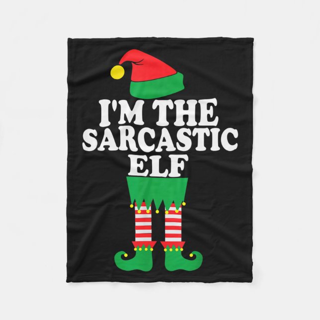 Manta Polar Funny Christmas Family I'm The Sarcastic Elf  (Anverso)