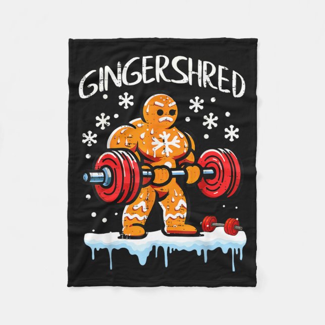 Manta Polar Funny Christmas Gingerbread Gingershred Gym Bodybu (Anverso)
