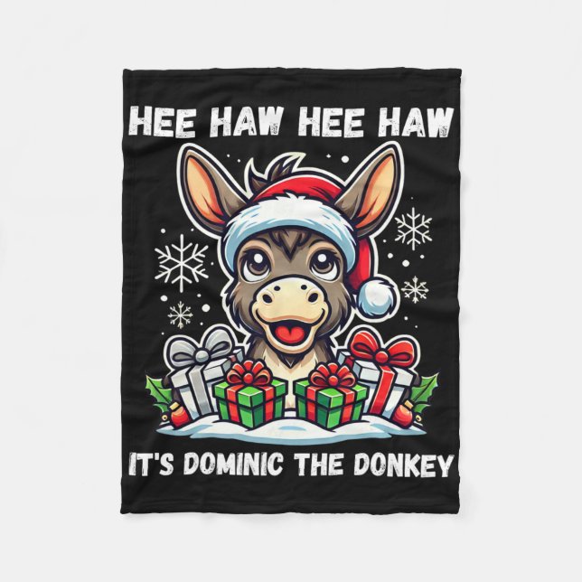 Manta Polar Funny Christmas Italian Christmas Donkey Dominic T (Anverso)