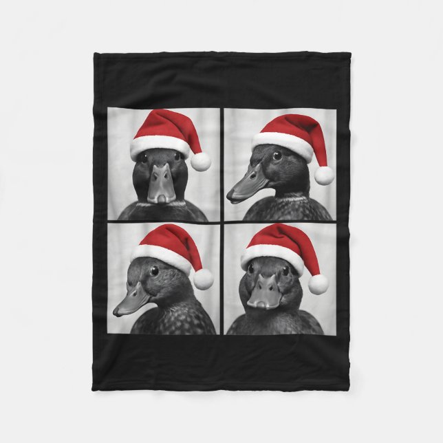 Manta Polar Funny Christmas Mallard Duck Santa Photo Booth  (Anverso)