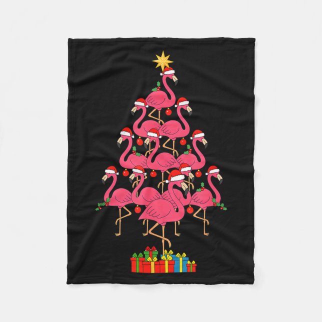 Manta Polar Funny Christmas Nk Flamingo Tree Holiday Bird Love (Anverso)