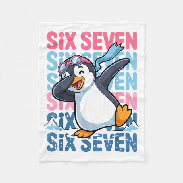 Manta Polar Funny Christmas Penguin Dabbing Xmas Dab Six Seven (Anverso)
