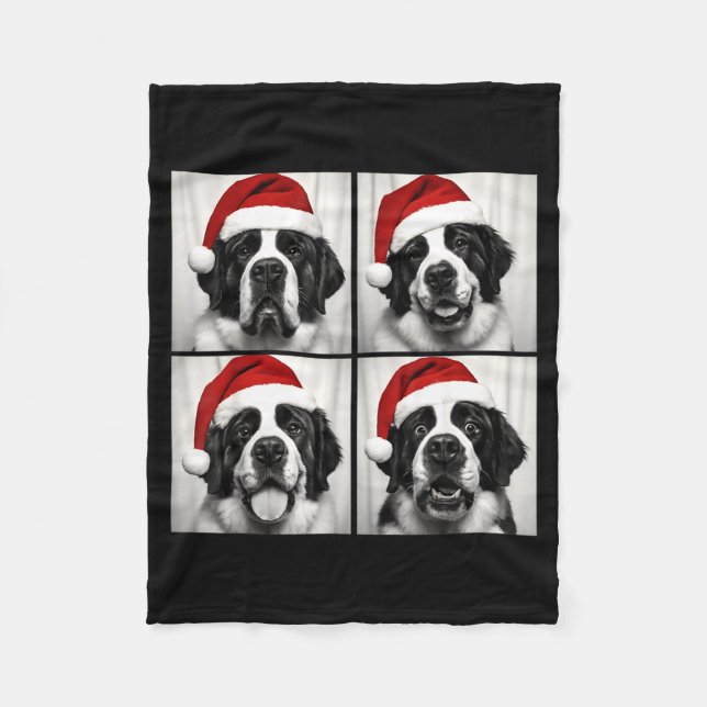 Manta Polar Funny Christmas Saint Bernard Santa Dog Lover Phot (Anverso)