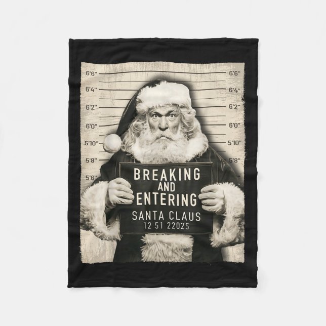 Manta Polar Funny Christmas Santa Claus Humor Mugshot Xmas Men (Anverso)