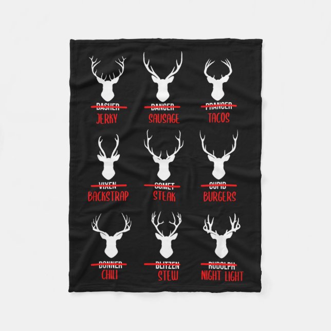 Manta Polar Funny Christmas Santa Reindeer List Pajamas For De (Anverso)