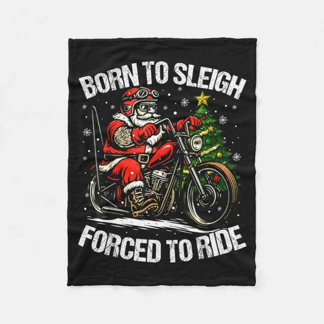 Manta Polar Funny Christmas Santa Riding Motorcycle Bike Biker (Anverso)