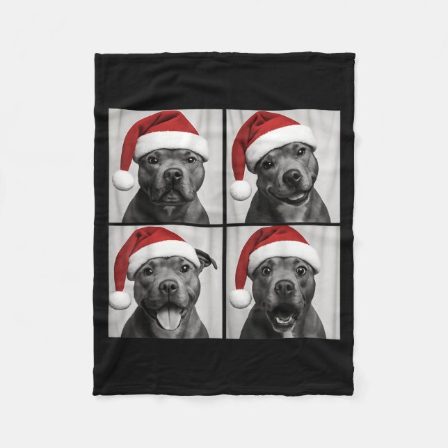 Manta Polar Funny Christmas Staffordshire Bull Terrier Santa P (Anverso)