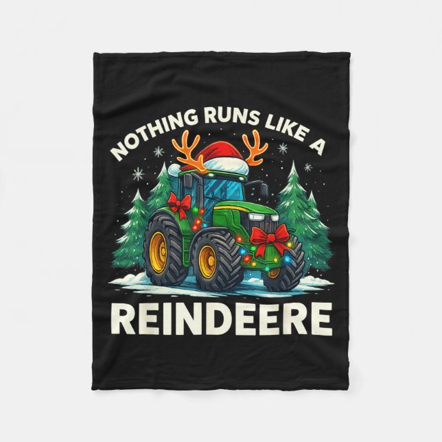 Manta Polar Funny Christmas Tractor Nothing Runs Like A Reinde (Anverso)
