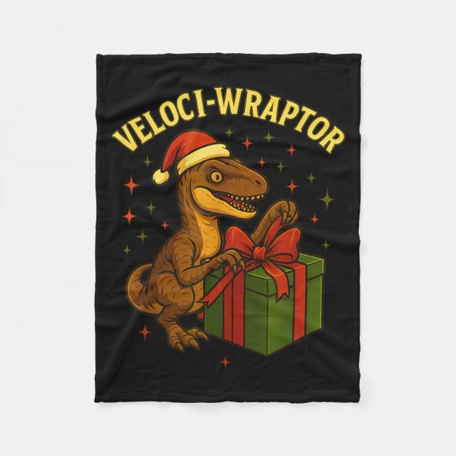 Manta Polar Funny Christmas Velociraptor Pun Veloci-wraptor  (Anverso)