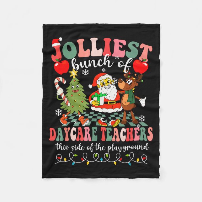 Manta Polar Funny Christmas Xmas Jolliest Bunch Of Daycare Tea (Anverso)