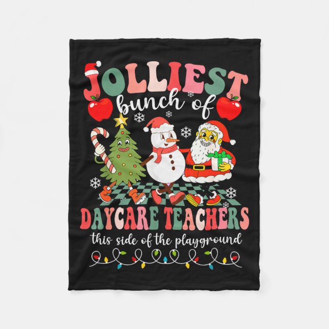 Manta Polar Funny Christmas Xmas Jolliest Bunch Of Daycare Tea (Anverso)