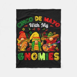Manta Polar Funny Cinco De Mayo Con Mis Gnomies Trio Gnomes Bo