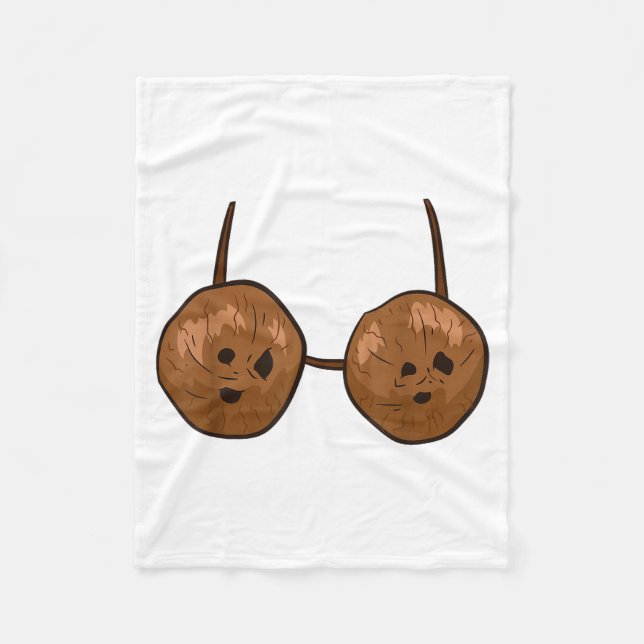 Manta Polar Funny Coconut Summer Coconuts Bra Funny Halloween  (Anverso)