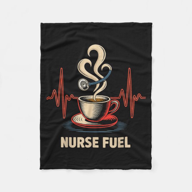 Manta Polar Funny Coffee Nurse Ekg Nurses Energy Caffeine Love (Anverso)