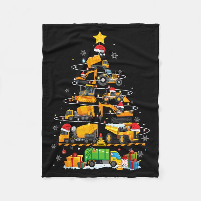 Manta Polar Funny Construction Excavator Truck Christmas Tree  (Anverso)