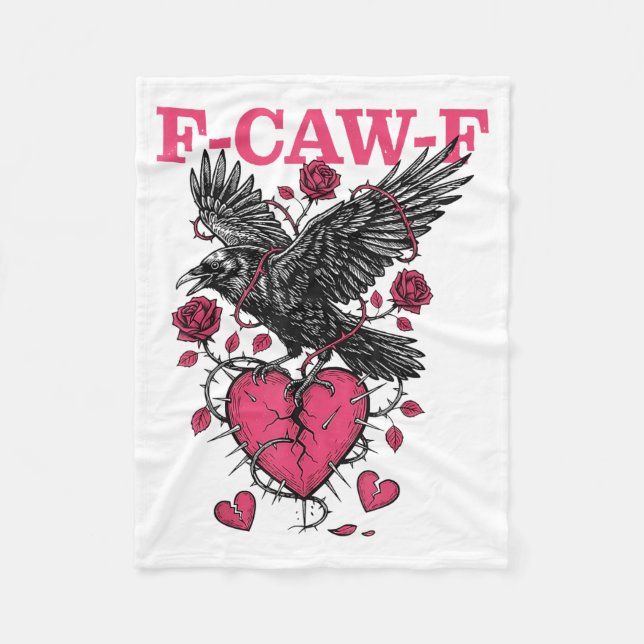 Manta Polar Funny Crow F-caw-f Valentines Day Black Bird Fcawf (Anverso)