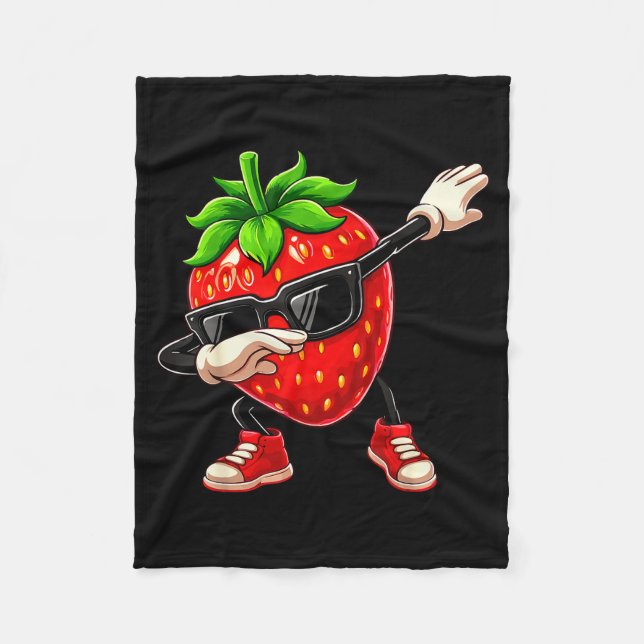 Manta Polar Funny Dabbing Strawberry Summer Fruit Lover Men Wo (Anverso)