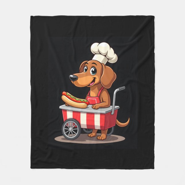 Manta Polar Funny Dachshund Dog Hotdog Sandwich Weenie Sausage (Anverso)