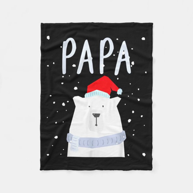 Manta Polar Funny Dad Bear Christmas Saint Hat Couples Family  (Anverso)