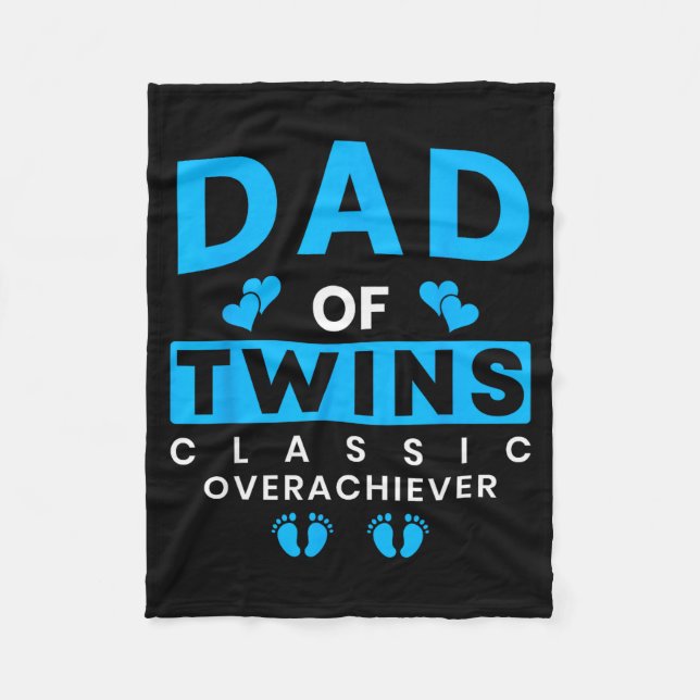 Manta Polar Funny Dad Of Twins Clic Overachiever Twins  (Anverso)