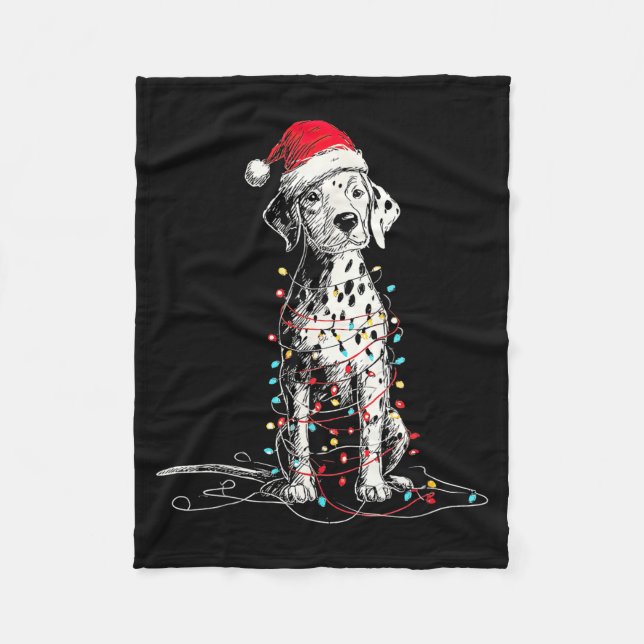 Manta Polar Funny Dalmatian Christmas Graphics Dog Lights Love (Anverso)