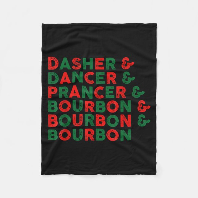 Manta Polar Funny Dasher Dancer Prancer &amp; Bourbon Christma (Anverso)