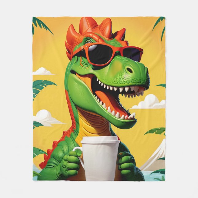 Manta Polar Funny de los dinosaurios T-Rex (Anverso)