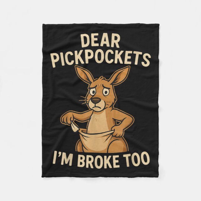 Manta Polar Funny Dear Ckckets I’m Broke Too Kangaroo  (Anverso)