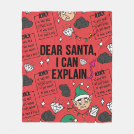 Manta Polar Funny Dear Santa I Can Explain Naughty Christmas