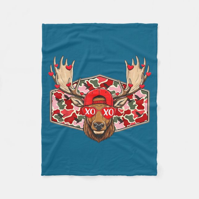 Manta Polar Funny Deer Hunting Buck Camo Valentines Day Men Wo (Anverso)