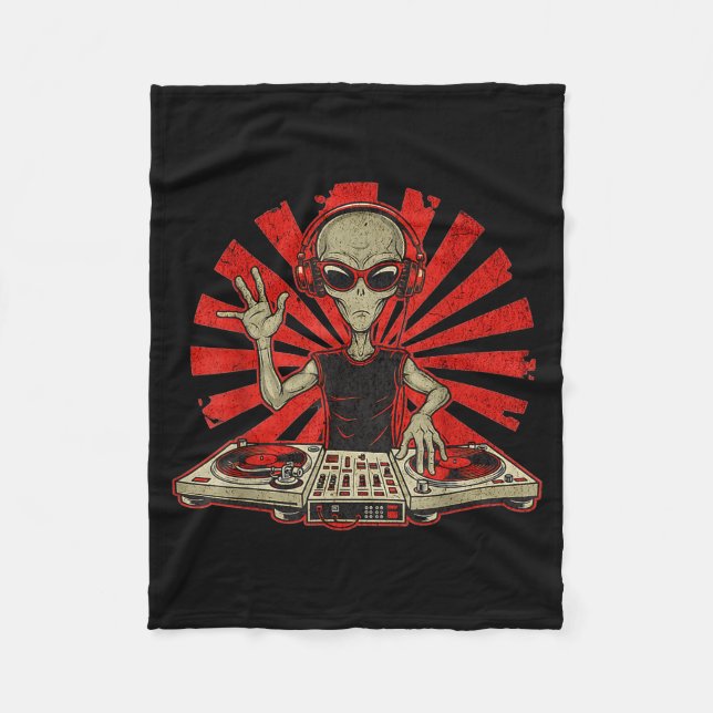 Manta Polar Funny Dj Graphic Tee Music Lover Alien Dj Music Mi (Anverso)