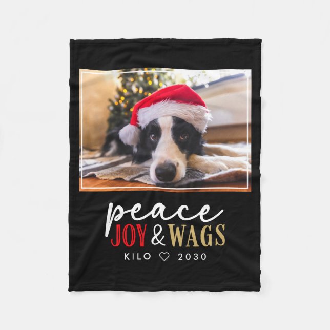Manta Polar Funny Dog Lover Christmas Photo Cute D  (Anverso)