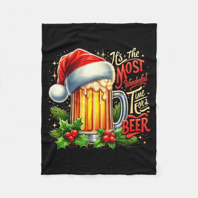 Manta Polar Funny Drinking Christmas Santa Beer Lovers Trend N (Anverso)