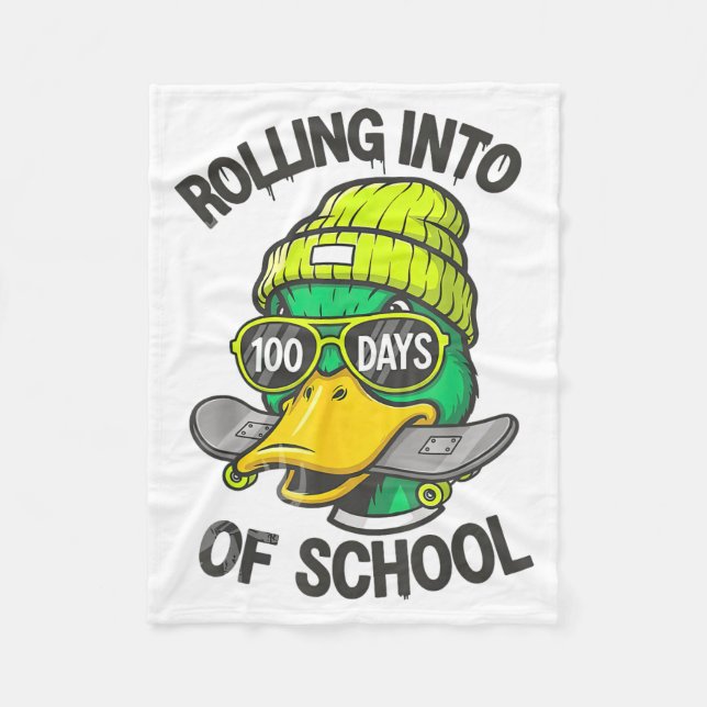 Manta Polar Funny Duck Skateboard 100 Days Of School Outfit  (Anverso)
