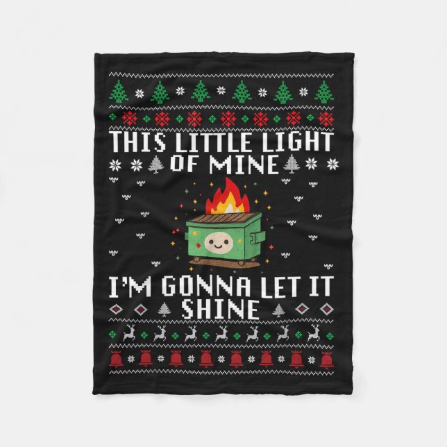 Manta Polar Funny Dumpster Fire Ugly Christmas Sweaters For Me (Anverso)