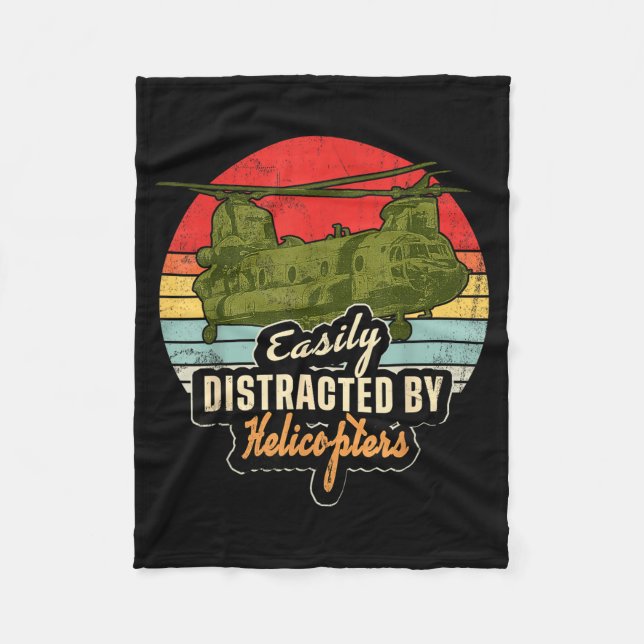 Manta Polar Funny Easily Distracted By Chinook Helicopter Retr (Anverso)