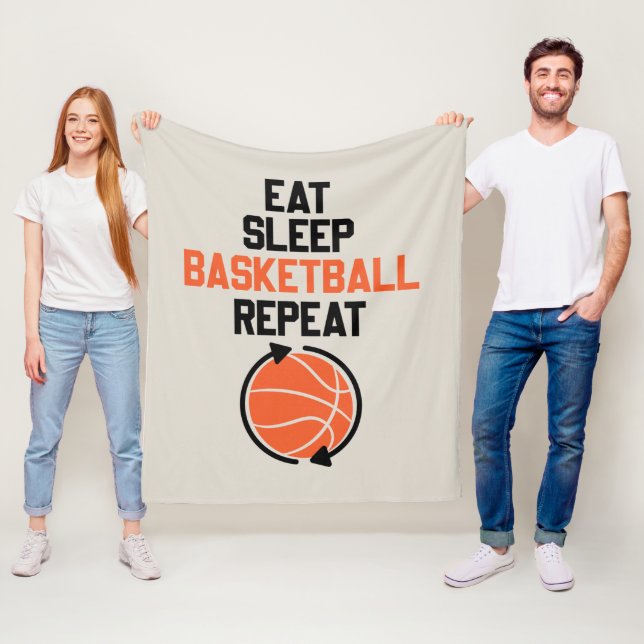 Manta Polar Funny eat sleep Basketball repeat word art  (In situ)