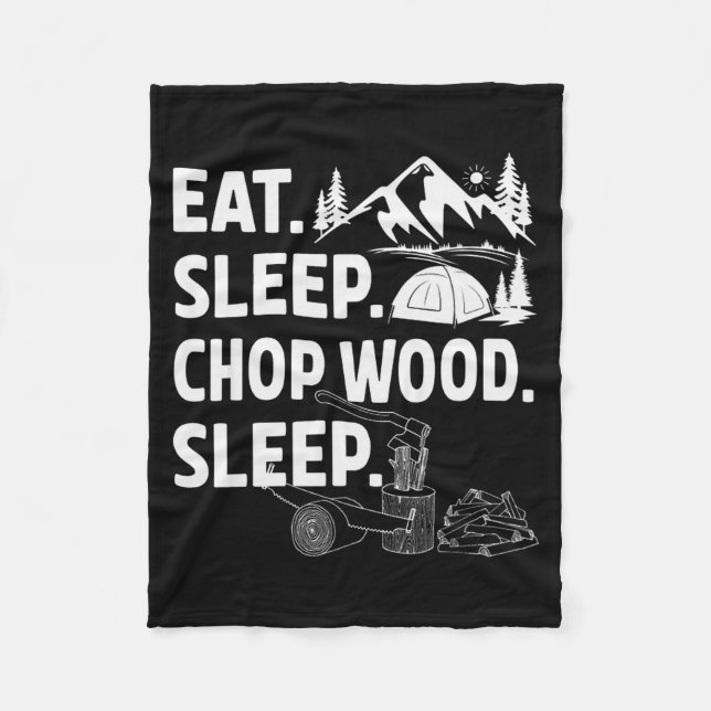 Manta Polar Funny Eat Sleep Chop Wood Repeat Lumberjack  (Anverso)