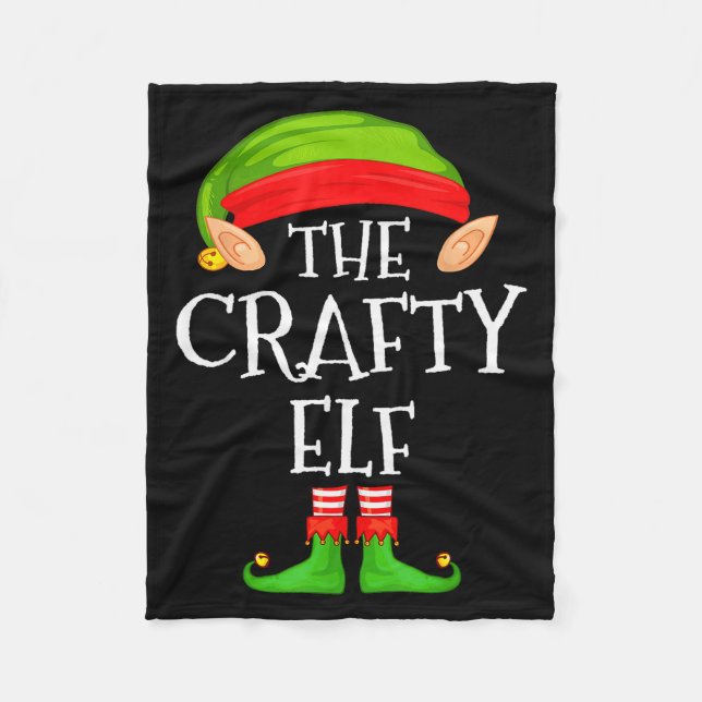 Manta Polar Funny Elf Family Christmas Crafty Elf Sweater Matc (Anverso)