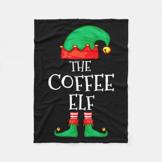 Manta Polar Funny Elf Family Christmas The Coffee Elf Sweater  (Anverso)