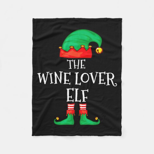 Manta Polar Funny Elf Family Christmas The Wine Lover Elf Men  (Anverso)